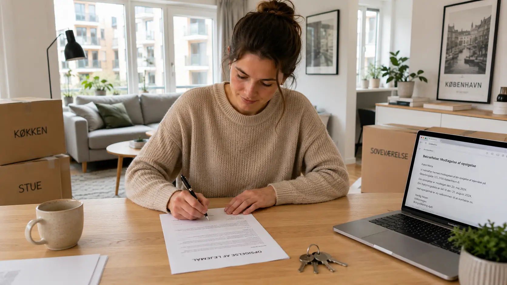 Apartment lease termination in a bright setting. Learn about notice periods, tenancy law, moving out, and how to end a rental agreement correctly.